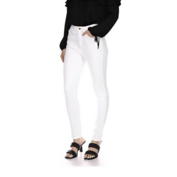 NWT MICHAEL KORS Selma Skinny High Rise Slim White  Jeans Size 4 Women - Picture 3 of 16